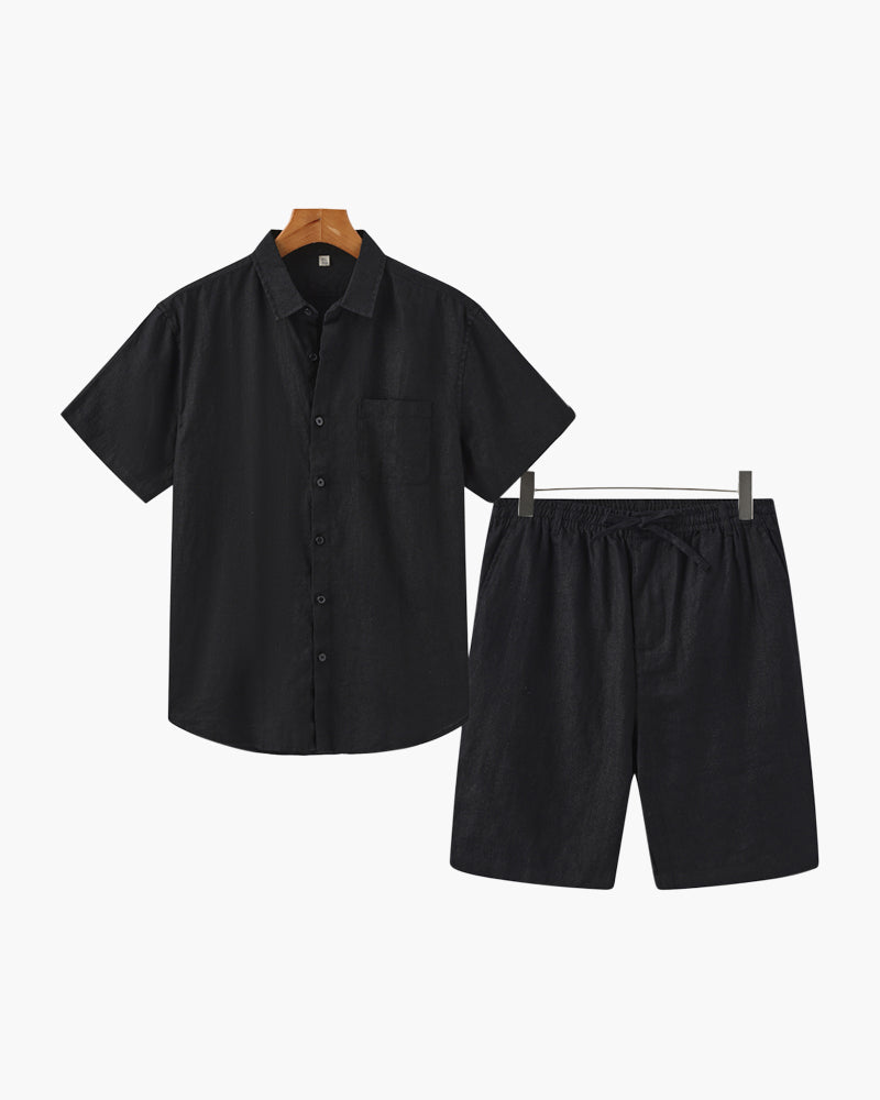 Completo in lino Old Money (pantaloncini)